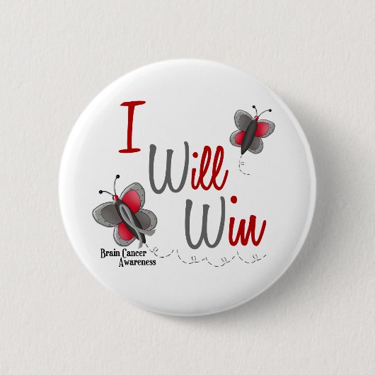 Brain Cancer Butterfly 2 Ik win Ronde Button 5,7 Cm (Voorkant)