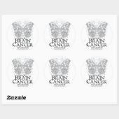 Brain Cancer Butterfly Ronde Sticker (Vel)