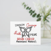 Brain Cancer Celtic Butterfly 3 Briefkaart (Staand voorkant)