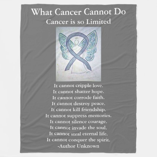 Brain Cancer Grey Awareness Ribbon Fleece Blanket (Voorkant)