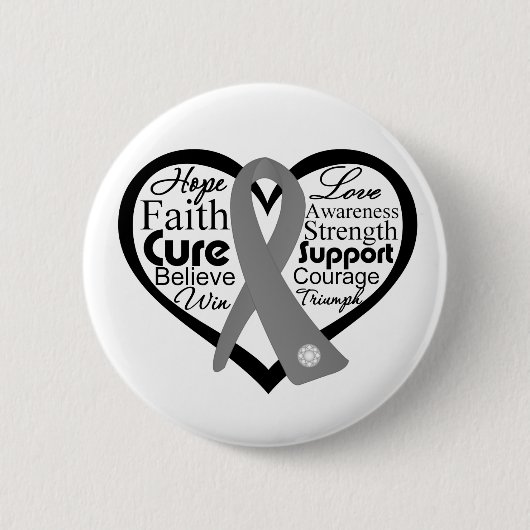 Brain Cancer Heart Ribbon Collage Ronde Button 5,7 Cm (Voorkant)