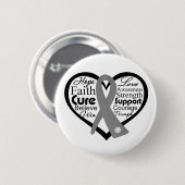 Brain Cancer Heart Ribbon Collage Ronde Button 5,7 Cm (Voorkant /achterkant)