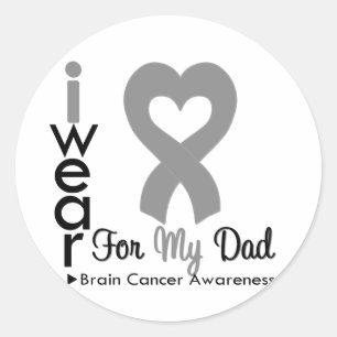 Brain Cancer Heart Ribbon voor mijn vader Ronde Sticker