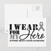 Brain Cancer Hero Gray Ribbon Briefkaart (Voorkant / Achterkant)