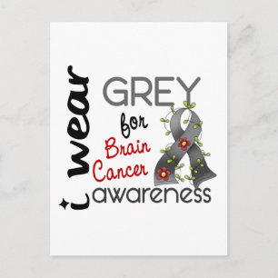 Brain Cancer I Draag grijs voor bewustwording 43 Briefkaart