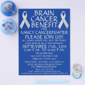 Brain Cancer Ribbon Benefit Flyer (Enkel)