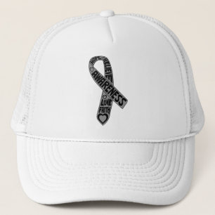 Brain Cancer Slogans Ribbon Trucker Pet