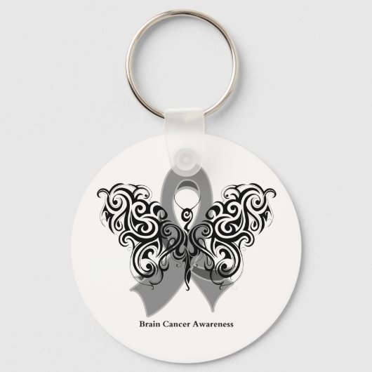 Brain Cancer Tribal Butterfly Sleutelhanger (Voorkant)