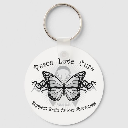 Brain Cancer Tribal Butterfly Sleutelhanger (Voorkant)