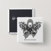 Brain Cancer Tribal Butterfly Vierkante Button 5,1 Cm (Voorkant /achterkant)