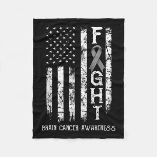 Brain Cancer Warrior Amerikaanse vlag Fleece Deken
