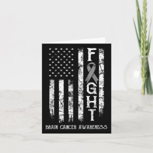 Brain Cancer Warrior Amerikaanse vlag Kaart