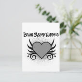 Brain Cancer Warrior Heart Briefkaart (Staand voorkant)