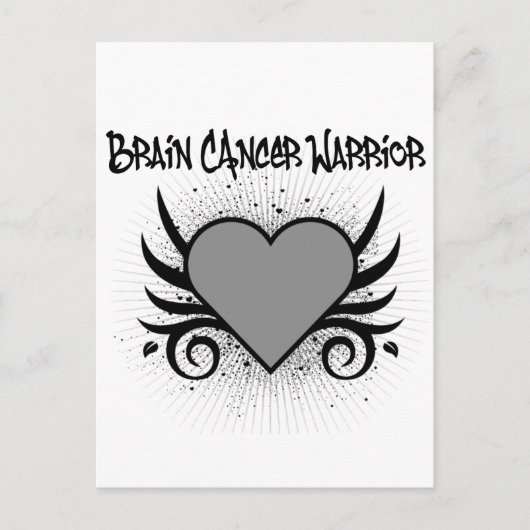 Brain Cancer Warrior Heart Briefkaart (Voorkant)