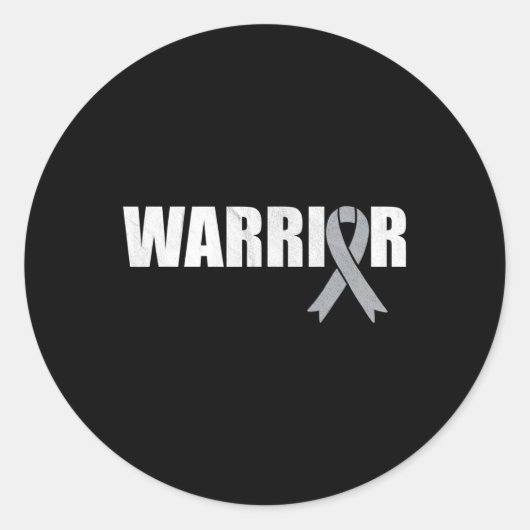 Brain Cancer Warrior - Wereldkankerdag Lint Ronde Sticker (Voorkant)