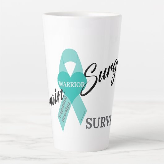 Brain Chirurgie Survivor Trigeminal Neuralgie Hart Latte Mok (Voorkant)