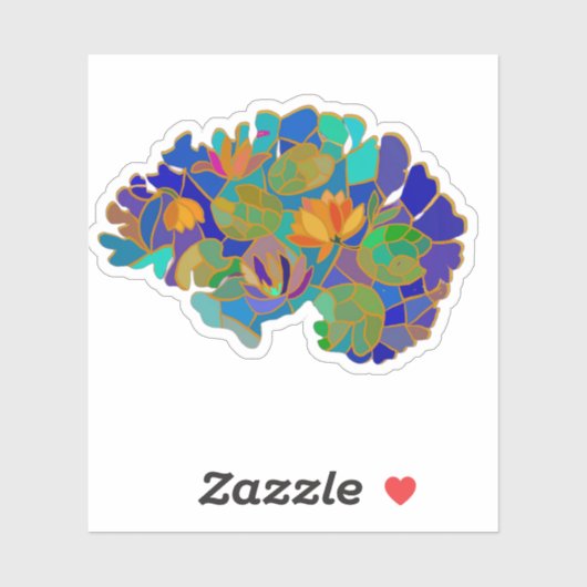 Brain Custom-Cut Vinyl Sticker (Feuille)