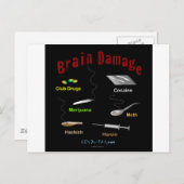 Brain Damage Black Briefkaart (Voorkant / Achterkant)