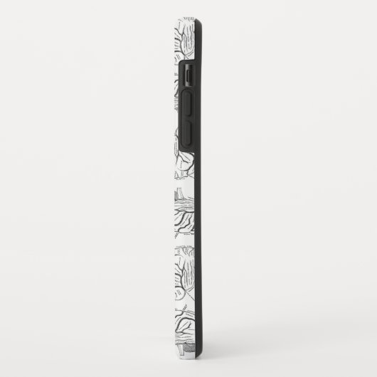 Brain Diagrammen Patroon Antiek Medisch Case-Mate iPhone Case (Achterkant/links)
