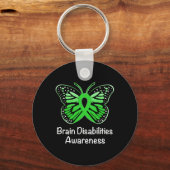 Brain Disabilities Awareness Warrior Ondersteuning Sleutelhanger (Achterkant)