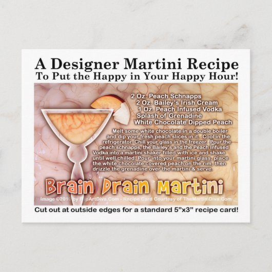 Brain Drain Halloween Martini Recept Briefkaart (Voorkant)