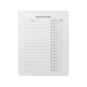 Brain Dump Get It Done Priority Organizer Post-It Notitieblok