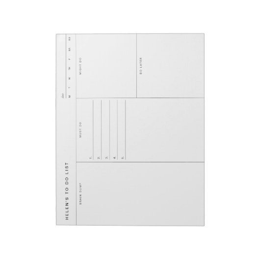 Brain Dump To Do List Notitieblok (Gedraaid)
