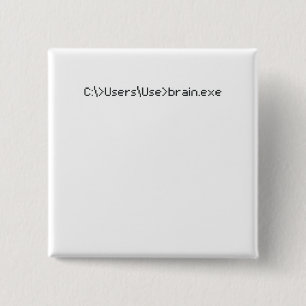 Brain.exe Fun Coder Programmer Computer Vierkante Button 5,1 Cm