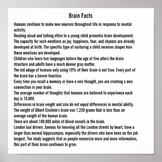 Brain Facts Poster (Voorkant)