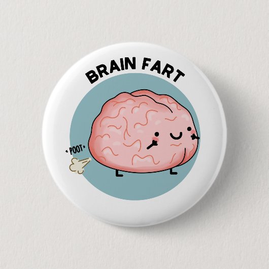 Brain Fart Funny Anatomy Brain Pun Ronde Button 5,7 Cm (Voorkant)