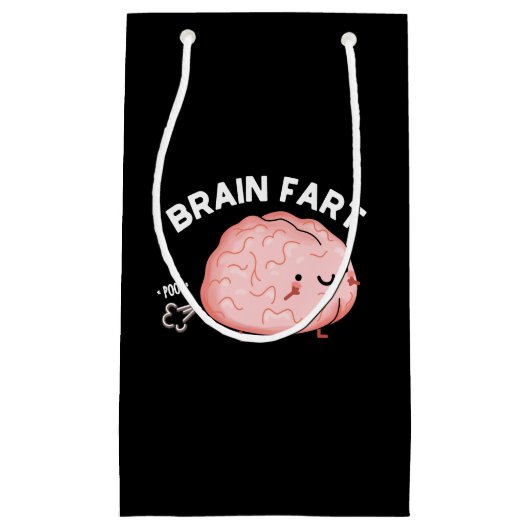 Brain Fart Funny Anatomy Pun Dark BG Klein Cadeauzakje (Voorkant)