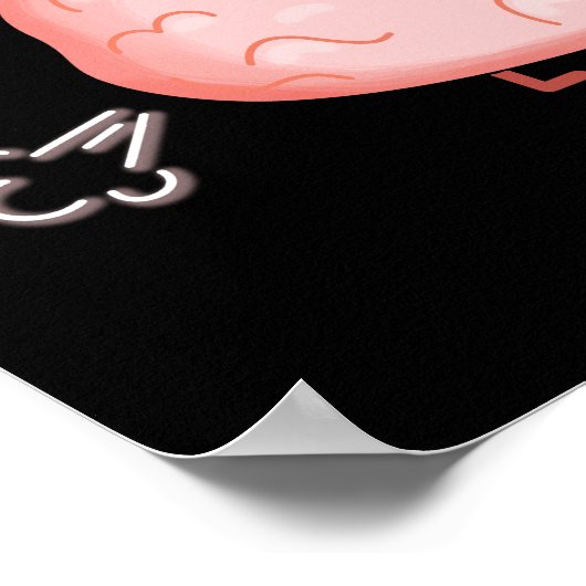 Brain Fart Funny Anatomy Pun Dark BG Poster (Hoek)