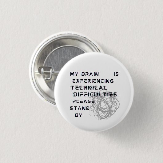 Brain Fog Button Fibromyalgia Pin Badge (Voorkant /achterkant)