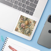 Brain Fog – Gothic Floral  Sticker (Laptop met iPhone)