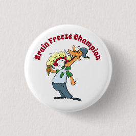 Brain Freeze Champion Ice Cream Funny Cartoon Ronde Button 3,2 Cm