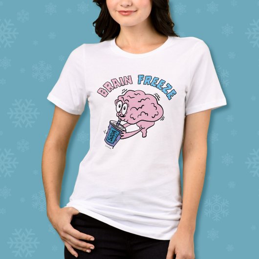 Brain Freeze Funny Cartoon Tri-Blend Shirt