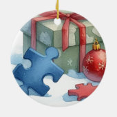 Brain Freeze Snowman's Puzzel Keramisch Ornament (Achterkant)