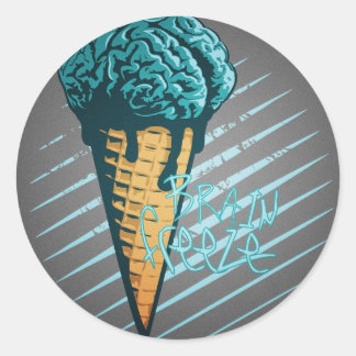 Brain Freeze-Sticker Ronde Sticker