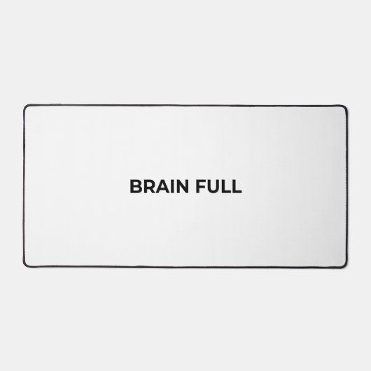 Brain Full Large Minimalist Typographic Desk Mat (Voorkant)