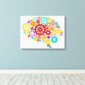 Brain Gears Canvas Print (Insitu (Houten vloer))