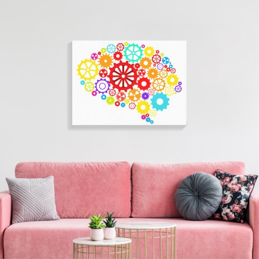 Brain Gears Canvas Print (Insitu (Woonkamer))