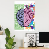 Brain hart balans emotie poster (Thuiskantoor)