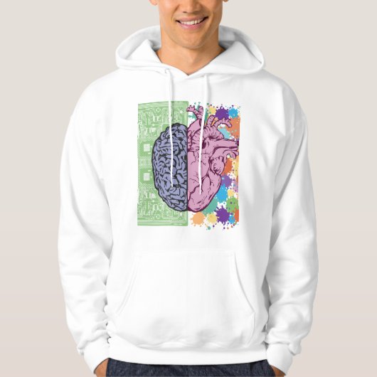 brain heart balance emotion hoodie (Voorkant)