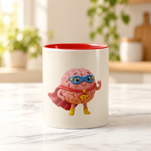 Brain Hero   Mug Mascotte de Super-héros Mignon