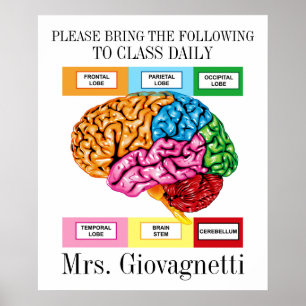 Brain Humor Teacher Poster