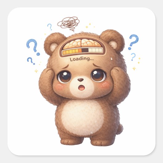 Brain Loading Cute Bear Sticker (Voorkant)