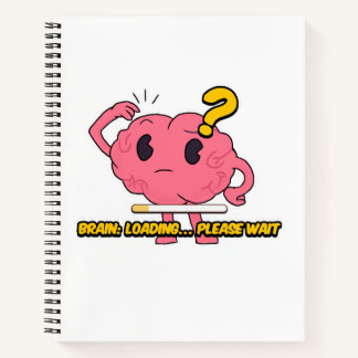 Brain Loading - Grappig Cartoon Brain Design voor  Notitieboek