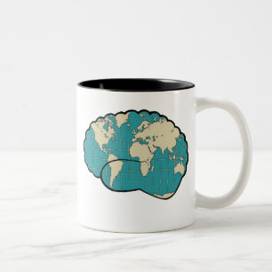 Brain Map of the World Tweekleurige Koffiemok