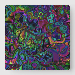Brain Melt Large Clock Vierkante Klok