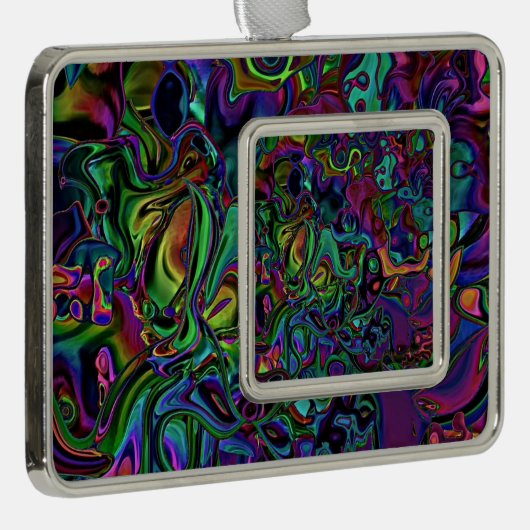 Brain Melt Verzilverd Kader Ornament (Rechts)